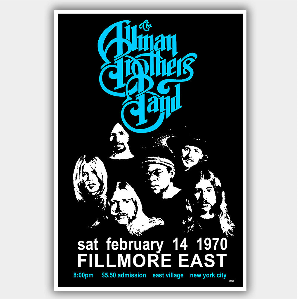 Allman Brothers Band (1970) - Concert Poster - 13 x 19 inches
