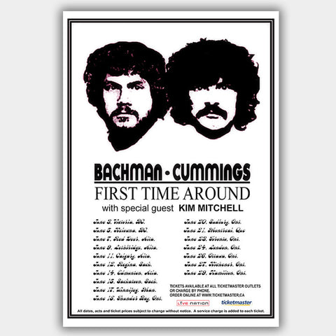 Bachman & Cummings with Kim Mitchell (2007) - Concert Poster - 13 x 19 inches