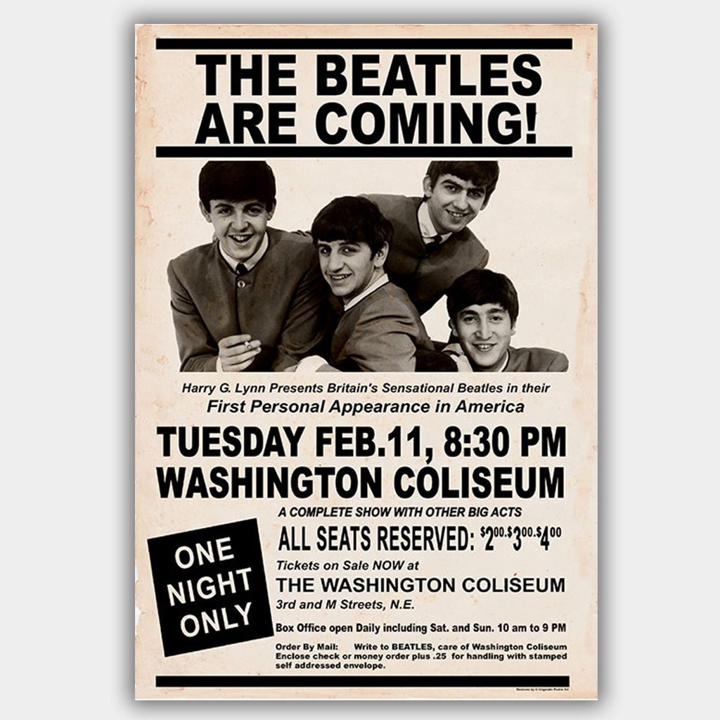 Beatles (1964) - Concert Poster - 13 x 19 inches – PosterAlley