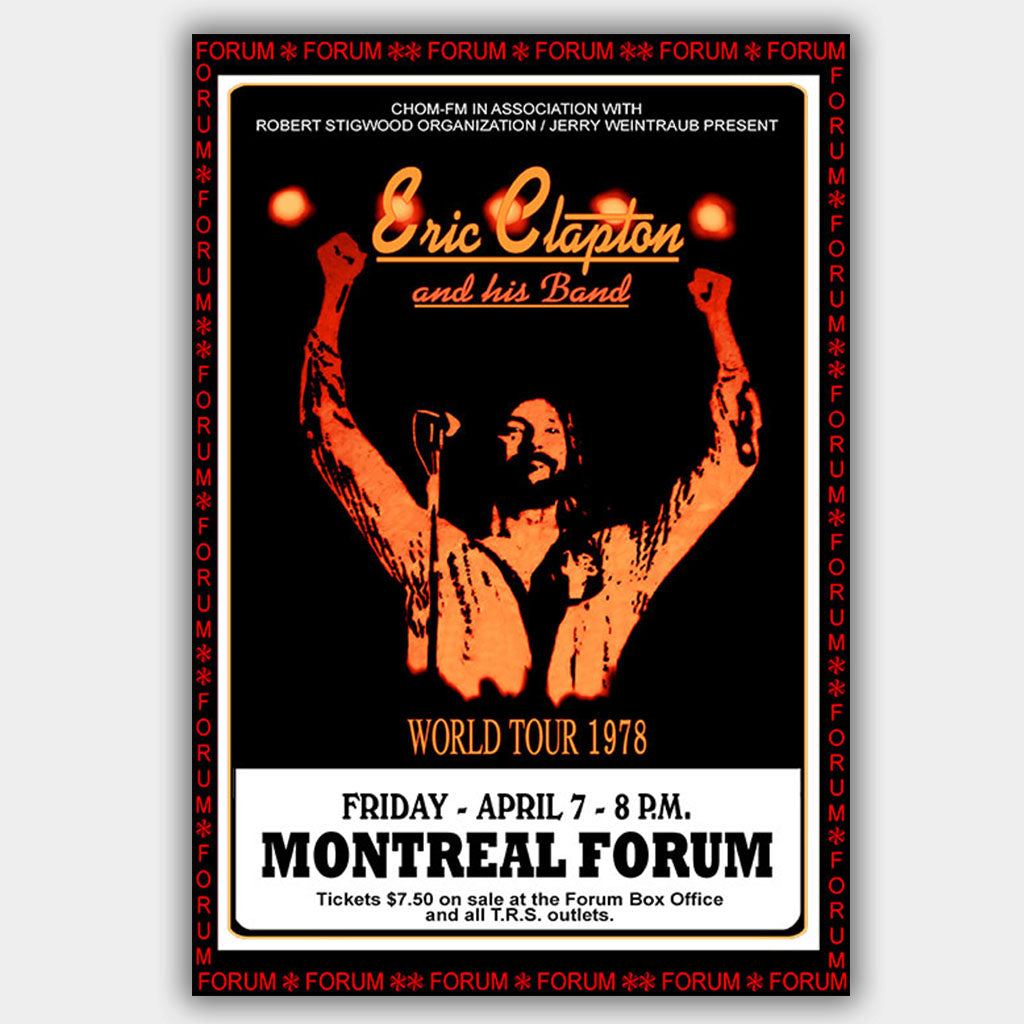 Eric Clapton (1978) - Concert Poster - 13 x 19 inches – PosterAlley