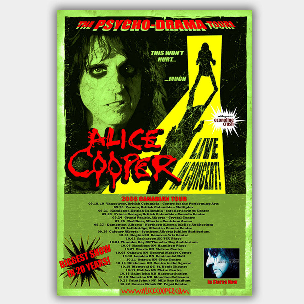 open lace back dress Alice Cooper with Econoline Crush (2008) - Concert Poster