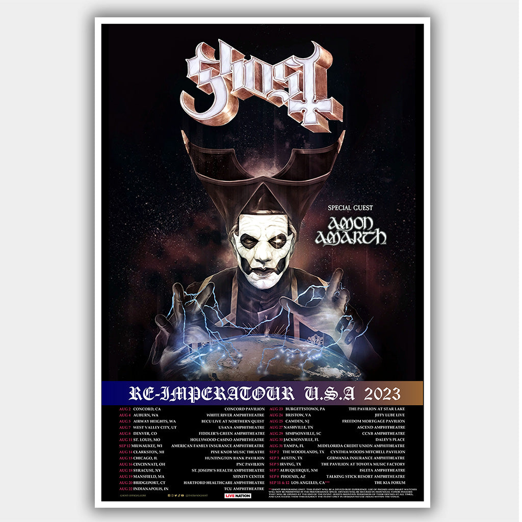 Ghost with Amon Amarth (2023) - Concert Poster - 13 x 19 inches