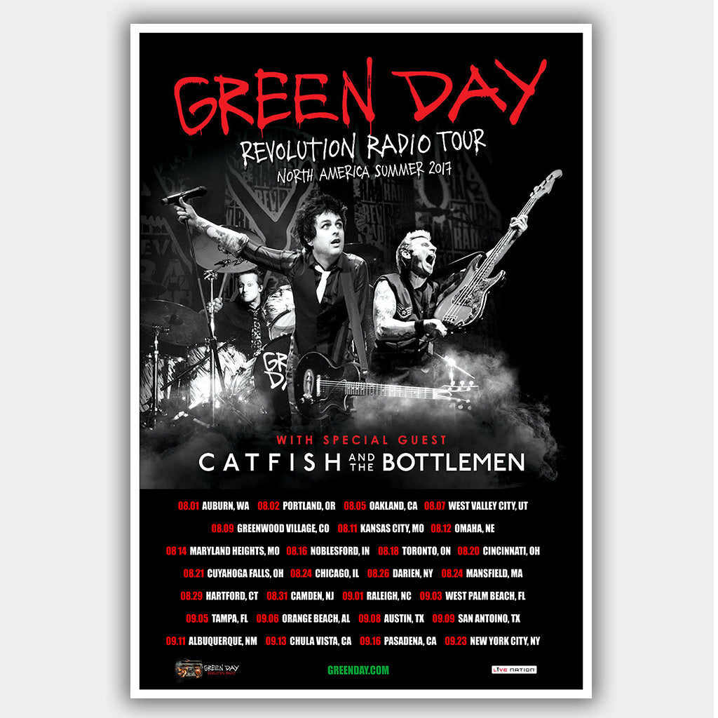 Green Day with Catfish & The Bottlemen (2017) - Concert Poster