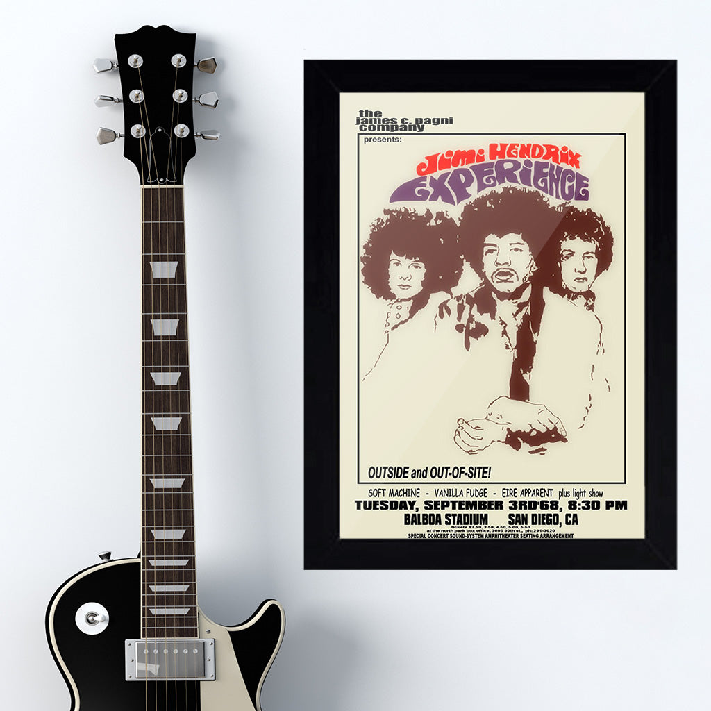 Jimi Hendrix with Vanilla Fudge (1968) - Concert Poster - 13 x 19 Jimi Hendrix with Vanilla Fudge (1968) - Concert Poster - 13 x 19
