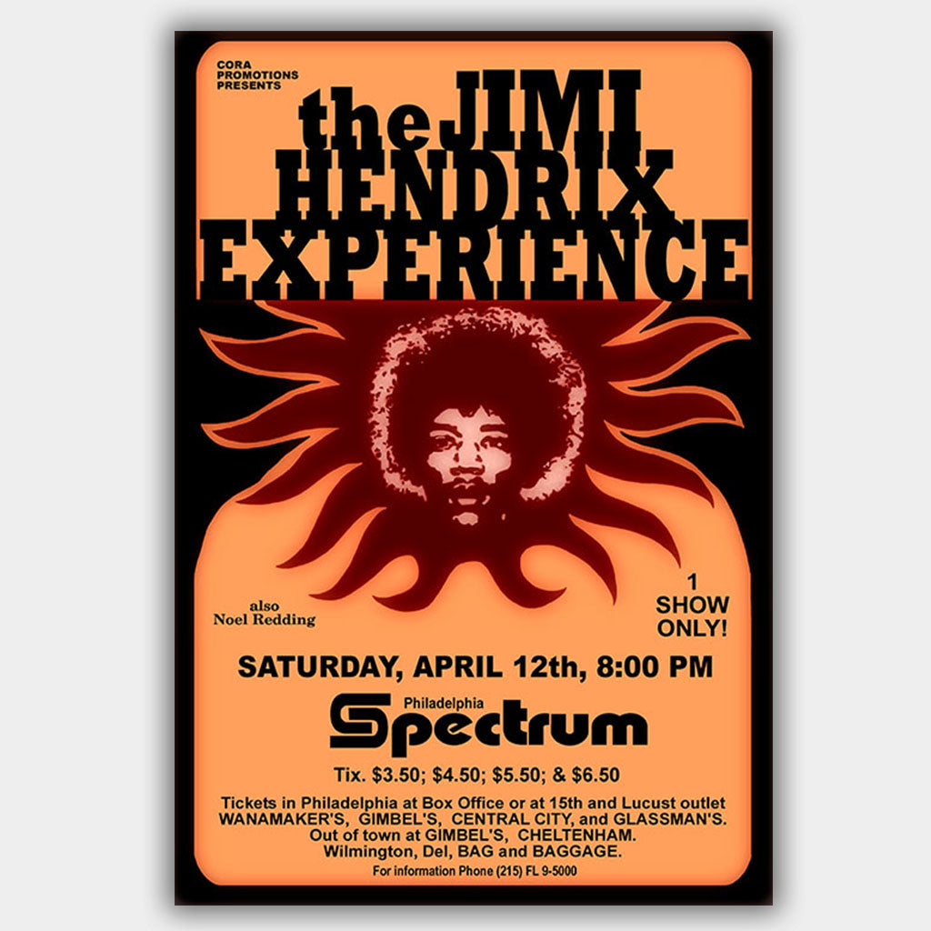 Jimi Hendrix (1969) - Concert Poster - 13 x 19 inches – PosterAlley