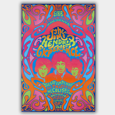 Jimi Hendrix with The Paupers (1968) - Concert Poster - 13 x 19 inches