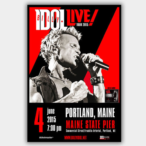 Billy Idol (2015) - Concert Poster - 13 x 19 inches