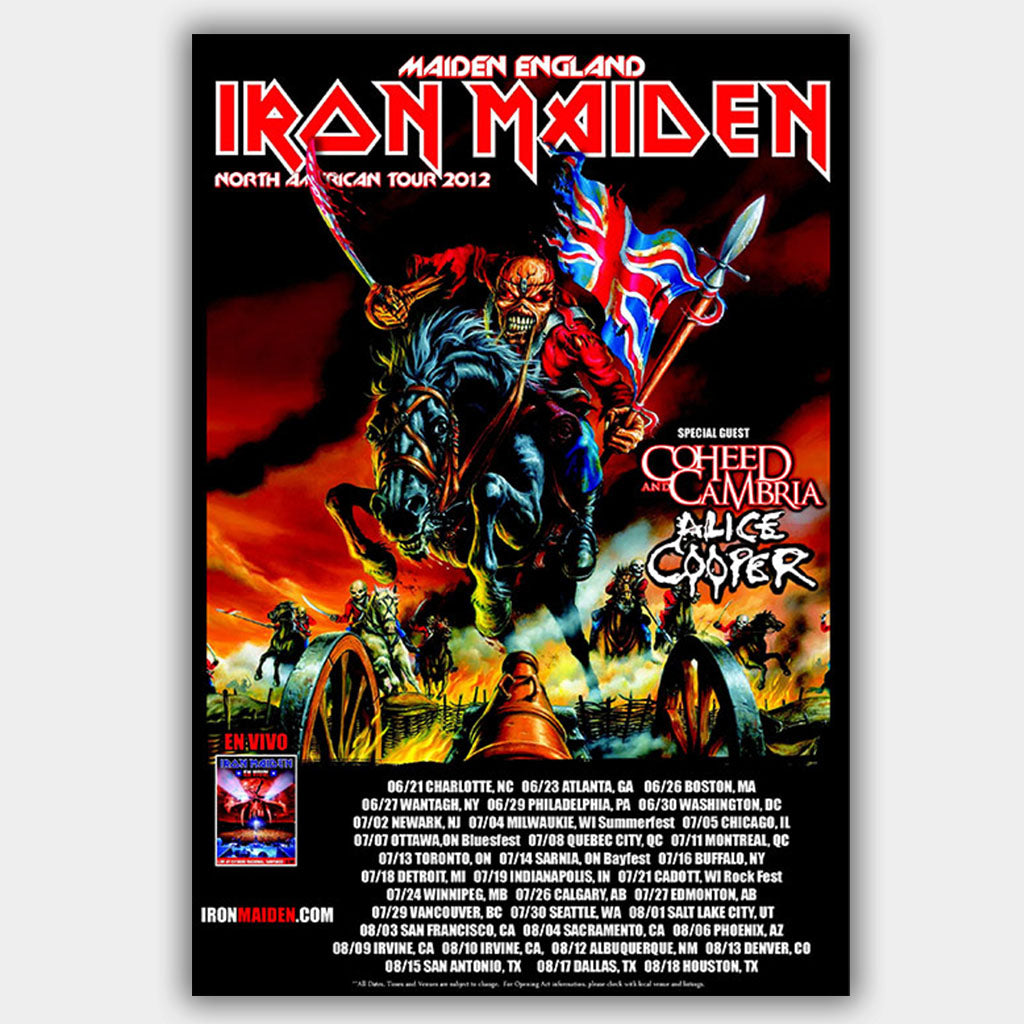 Iron Maiden with Alice Cooper & Coheed (2012) - Concert Poster