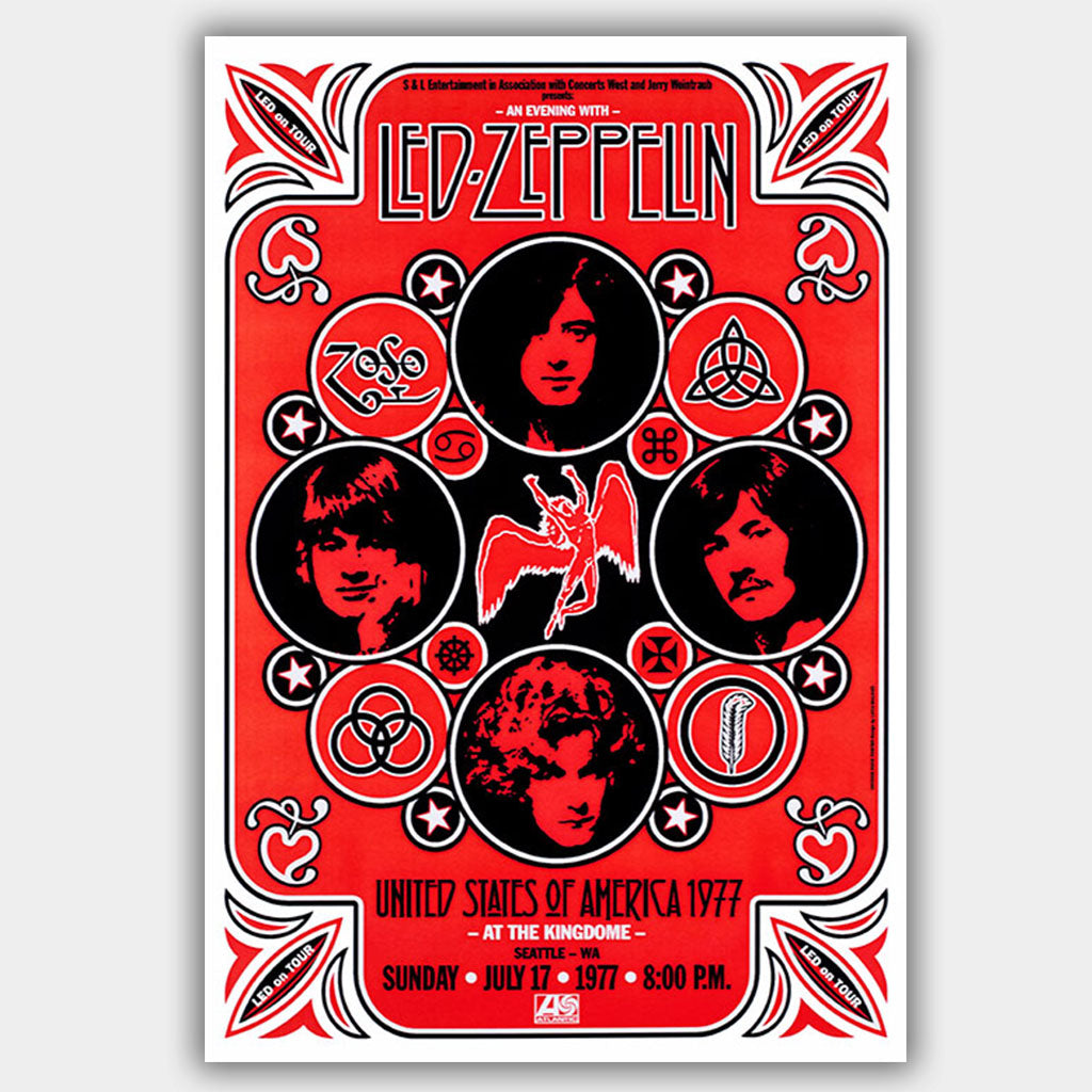 Led Zeppelin (1977) - Concert Poster - 13 x 19 inches – PosterAlley