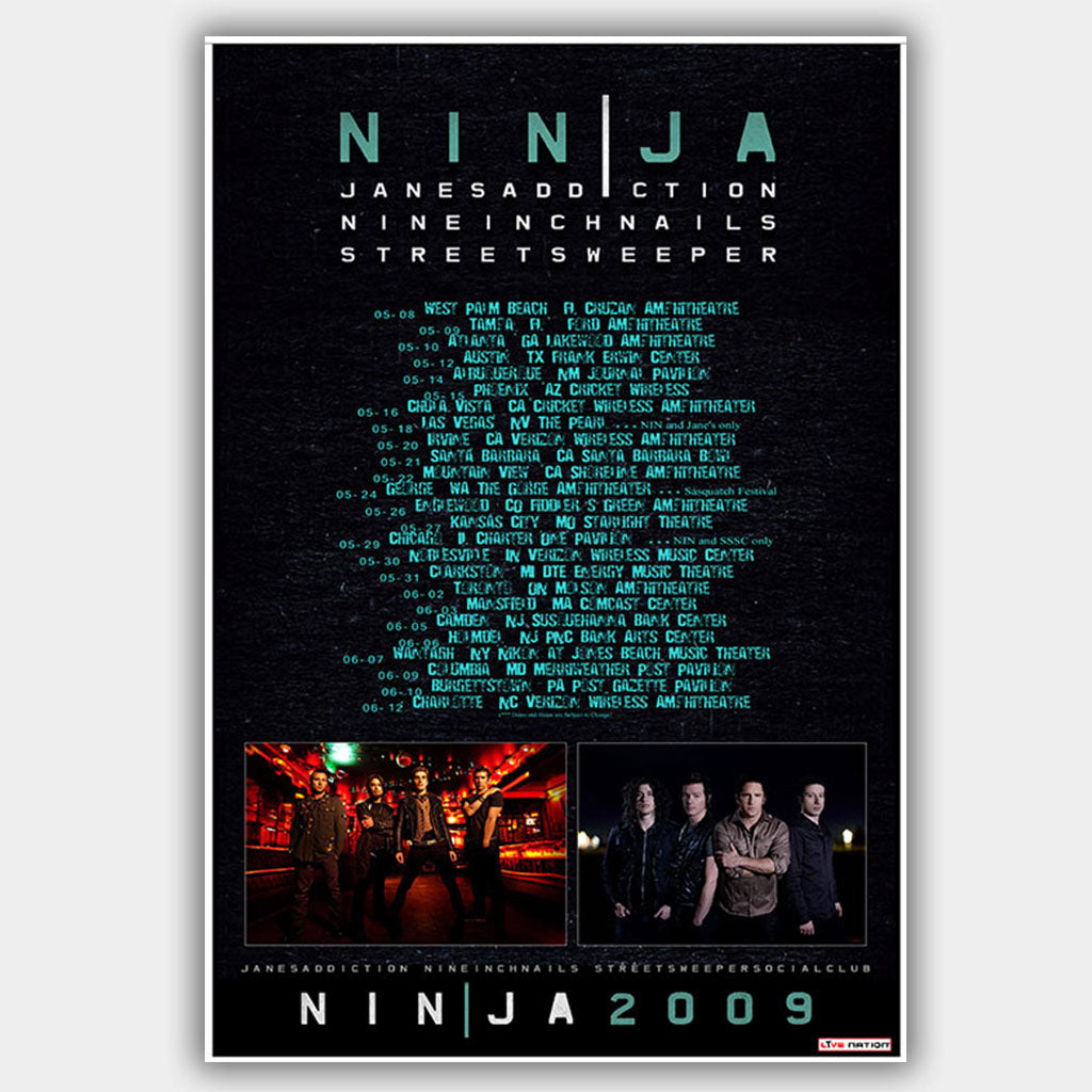 Nine Inch Nails with Janes Addition (2009) - Concert Poster - 13 x