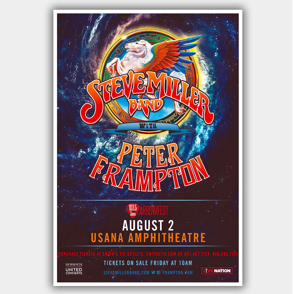 Steve Miller Band ドゥービー コンサート ポスター Steve Miller Band with Peter Frampton - Concert Poster - 13 x 19