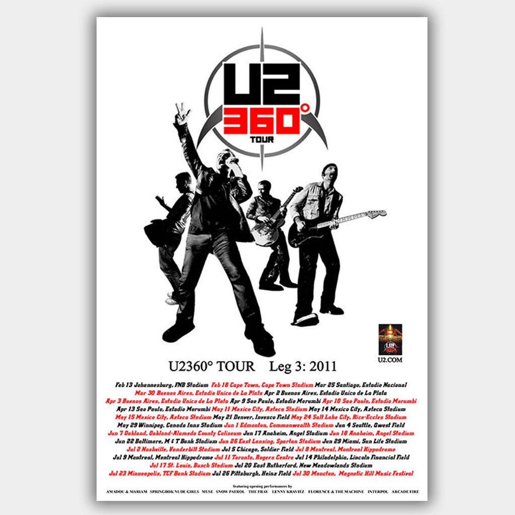 U2 (2011) - Concert Poster - 13 x 19 inches – PosterAlley
