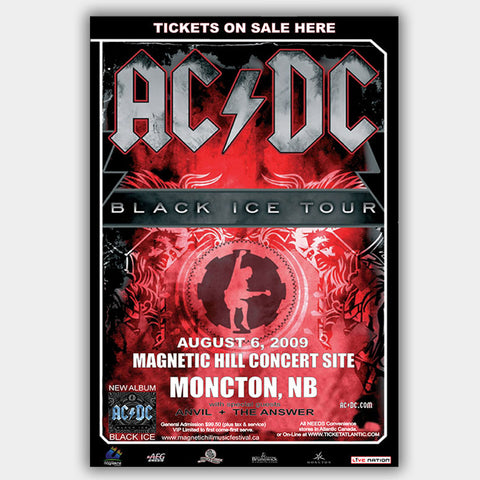 AC/DC with Anvil (2009) - Concert Poster - 13 x 19 inches