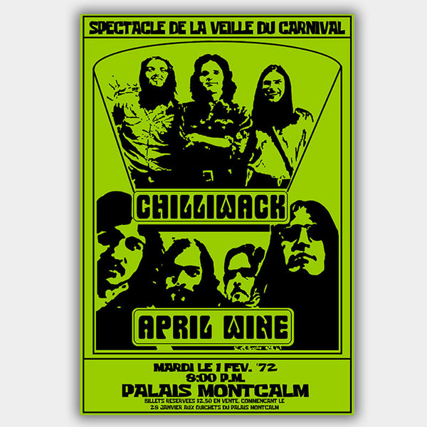 April Wine with Chilliwack (1972) - Concert Poster - 13 x 19