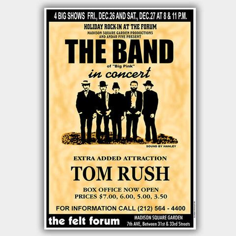 Band with Tom Rush (1969) - Concert Poster - 13 x 19 inches