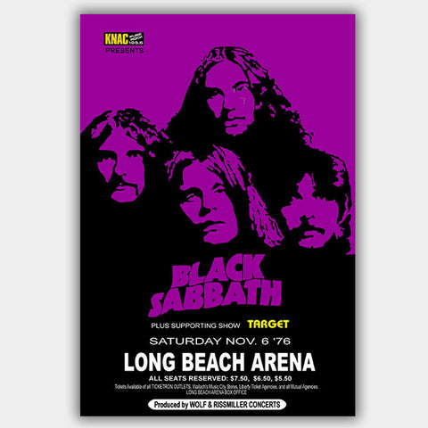 Black Sabbath with Target (1976) - Concert Poster - 13 x 19 inches