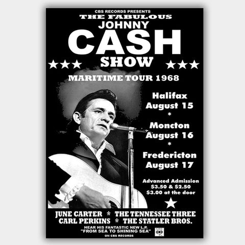 Johnny Cash with Statler Bros (1968) - Concert Poster - 13 x 19 inches