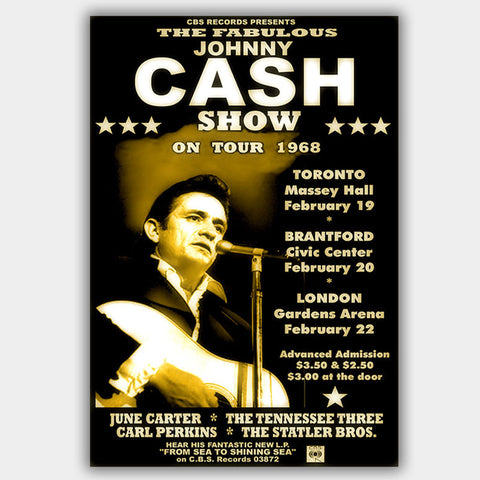 Johnny Cash with June Carter (1968) - Concert Poster - 13 x 19 inches