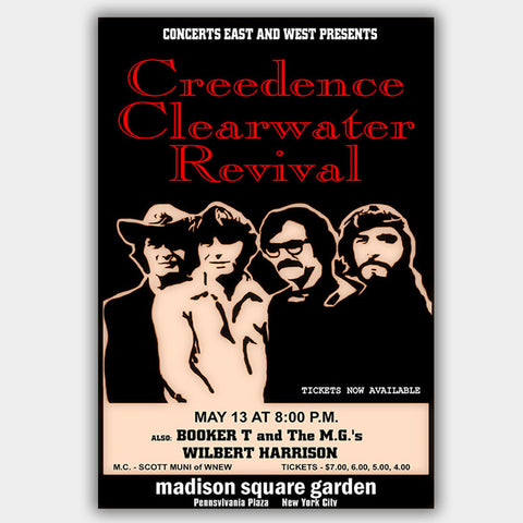 CCR Creedence Clear with Booker T & Mgs (1970) - Concert Poster - 13 x 19 inches
