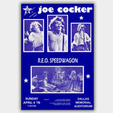 Joe Cocker with Rep Speedwagon (1976) - Concert Poster - 13 x 19 inches