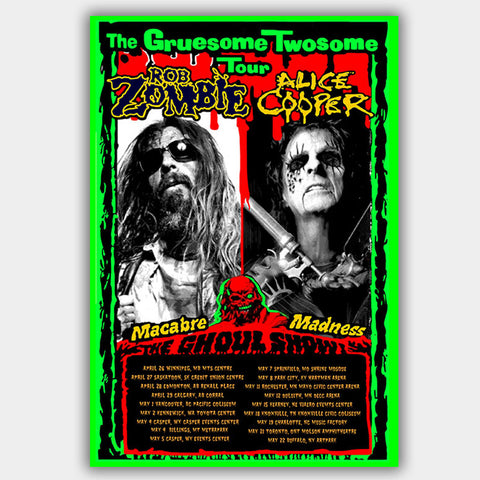 Rob Zombie with Alice Cooper (2010) - Concert Poster - 13 x 19 inches