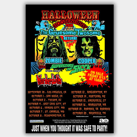 Rob Zombie with Alice Cooper & Murderdolls (2010) - Concert Poster - 13 x 19 inches