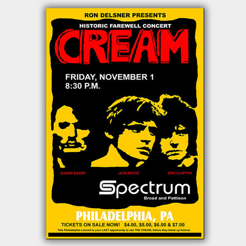 Cream (1968) - Concert Poster - 13 x 19 inches