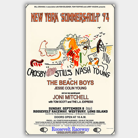 Crosby Stills & Nash with Joni Mitchell (1974) - Concert Poster - 13 x 19 inches
