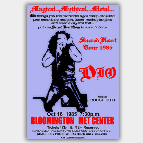 Ronnie James Dio with Rough Cutt (1985) - Concert Poster - 13 x 19 inches