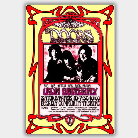 Doors with Iron Butterfly (1967) - Concert Poster - 13 x 19 inches