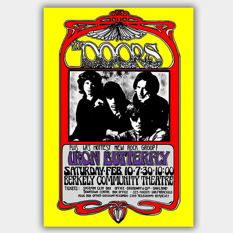 Doors with Iron Butterfly (1967) - Concert Poster - 13 x 19 inches