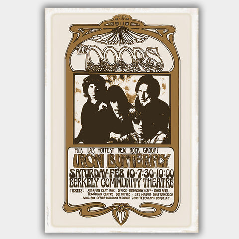 Doors with Iron Butterfly (1967) - Concert Poster - 13 x 19 inches