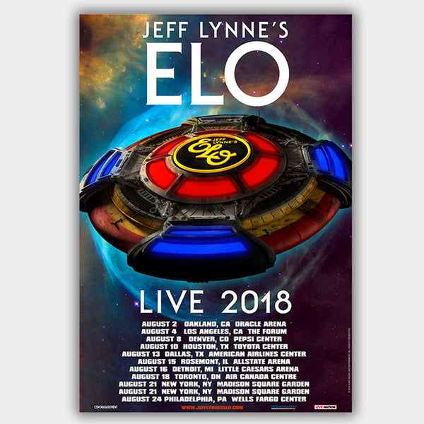 Elo 'Jeff Lynne'S (2018) - Concert Poster - 13 x 19 inches