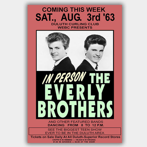 Everly Brothers (1963) - Concert Poster - 13 x 19 inches