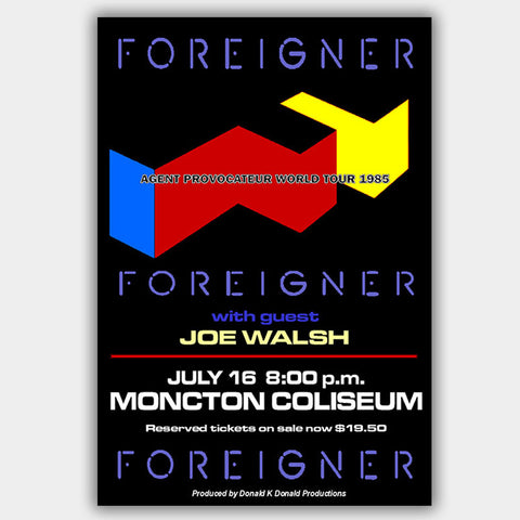 Foreigner with Joe Walsh (1985) - Concert Poster - 13 x 19 inches