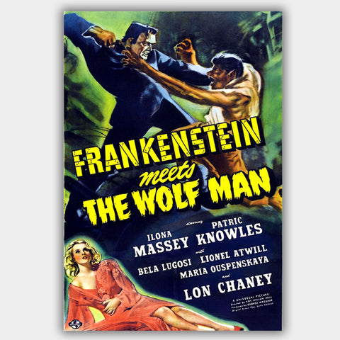 Frankenstein Meets The Wolf Man (1943) - Movie Poster - 13 x 19 inches