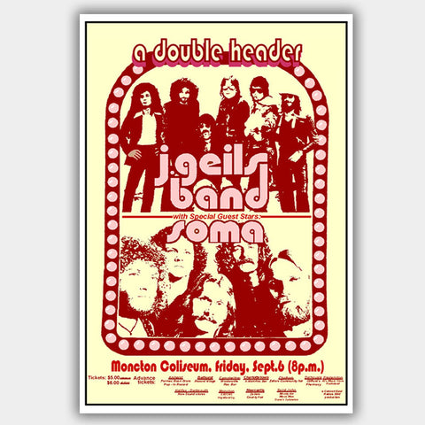 J Geils Band with Soma (1973) - Concert Poster - 13 x 19 inches