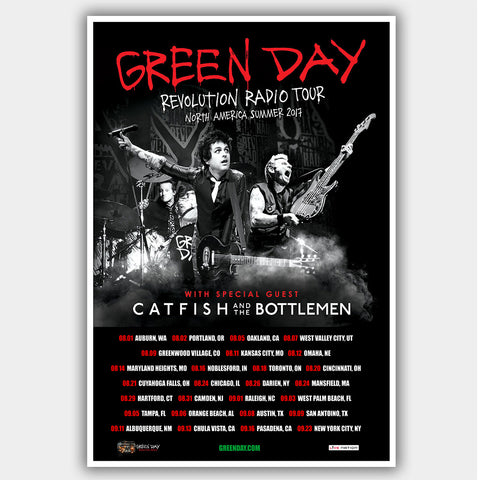 Green Day with Catfish & The Bottlemen (2017) - Concert Poster - 13 x 19 inches