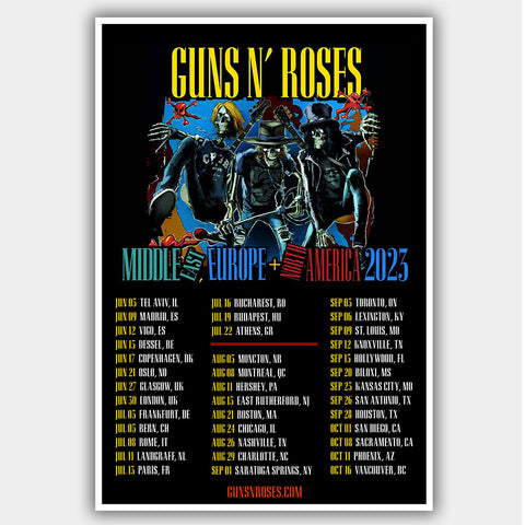 Guns N' Roses (2023) - Concert Poster - 13 x 19 inches