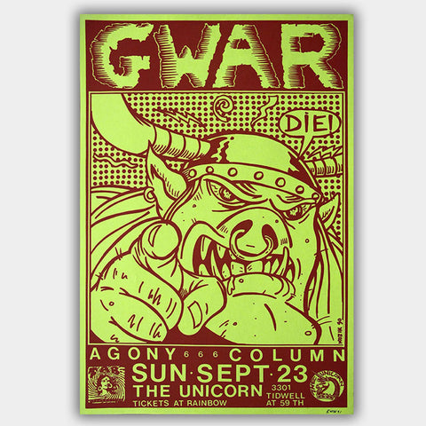 Gwar (1990) - Concert Poster - 13 x 19 inches