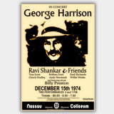 George Harrison with Billy Preston (1974) - Concert Poster - 13 x 19 inches