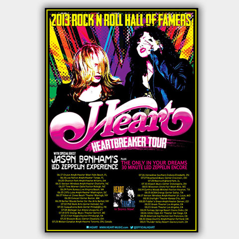 Heart with Jason Bonham'S Led Zeppelin Experience (2013) - Concert Poster - 13 x 19 inches