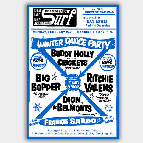 Buddy Holly with Variety (1957) - Concert Poster - 13 x 19 inches