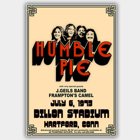 Humble Pie with J. Giels/Frampton (1973) - Concert Poster - 13 x 19 inches
