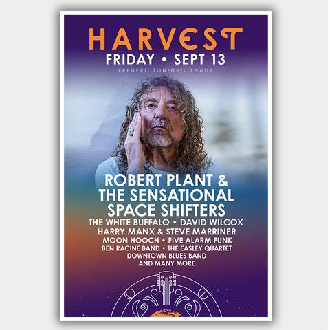 Robert Plant & the Sensational Space Shifters with The White Buffalo & David Wilcox & Harry Manx & Steve Marriner & Moon Hooch (2019) - Concert Poster - 13 x 19 inches