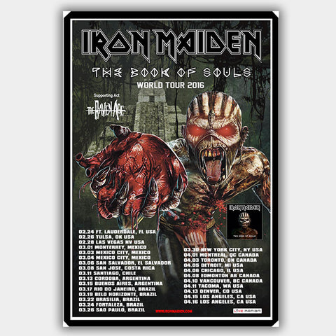 Iron Maiden (2016) - Concert Poster - 13 x 19 inches