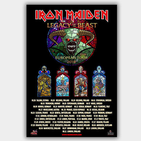 Iron Maiden (2018) - Concert Poster - 13 x 19 inches