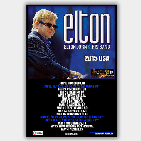 Elton John (2015) - Concert Poster - 13 x 19 inches