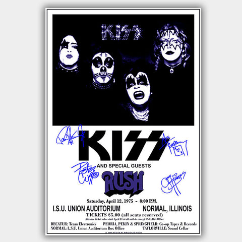 Kiss with Rush (1975) - Concert Poster - 13 x 19 inches