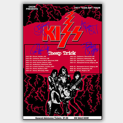 Kiss with Cheap Trick (1977) - Concert Poster - 13 x 19 inches